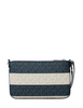 Michael Michael Kors Jet Set Travel Small Striped Signature Logo Convertible Wristlet Navy