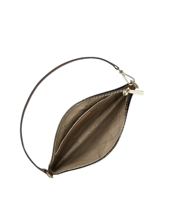 Michael Michael Kors Jet Set Travel Small Striped Signature Logo Convertible Wristlet Vanilla Brown