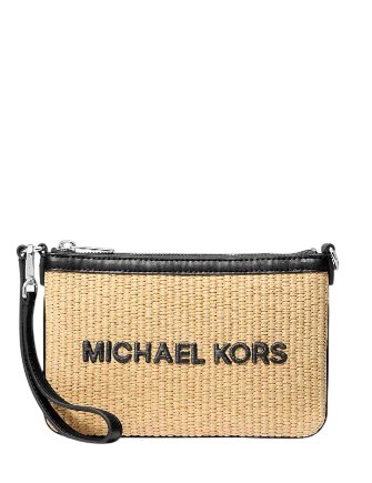 Michael Michael Kors Jet Set Travel Small Woven Wristlet Black