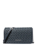 Michael Michael Kors Jet Set Travel Woven Signature Logo Crossbody Bag Admiral