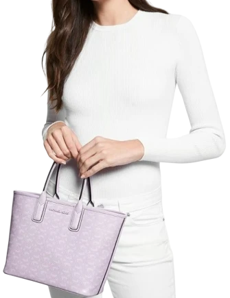Michael Michael Kors Jodie Small Logo Jacquard Tote Bag Lavender Mist