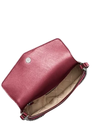 Michael Michael Kors Kacey Extra Small Pebbled Leather Crossbody Bag Maroon