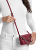 Michael Michael Kors Kacey Extra Small Pebbled Leather Crossbody Bag Maroon