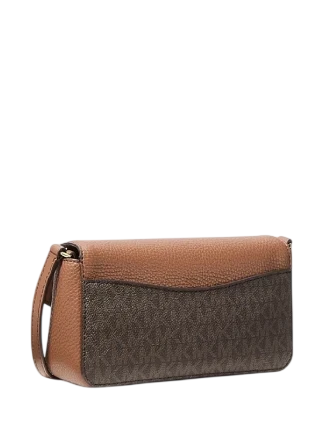 Michael Michael Kors Kacey Extra Small Signature Logo and Smooth Crossbody Bag Brown