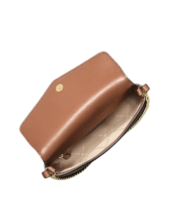 Michael Michael Kors Kacey Extra Small Signature Logo and Smooth Crossbody Bag Brown