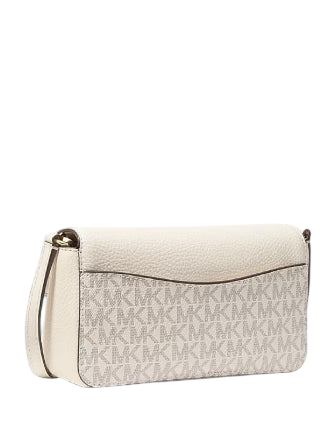 Michael Michael Kors Kacey Extra Small Signature Logo and Smooth Crossbody Bag Light Cream