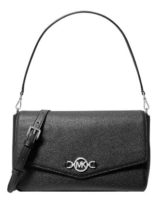 Michael Michael Kors Kacey Large Pebbled Leather Convertible Crossbody Bag Black