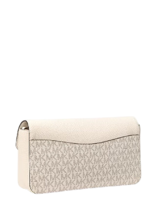 Michael Michael Kors Kacey Medium Signature Logo Shoulder Bag  Light Cream 