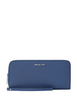 Michael Michael Kors Large Pebbled Leather Continental Wallet Galaxy Blue
