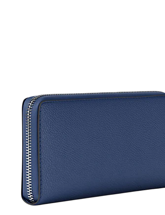 Michael Michael Kors Large Pebbled Leather Continental Wallet Galaxy Blue