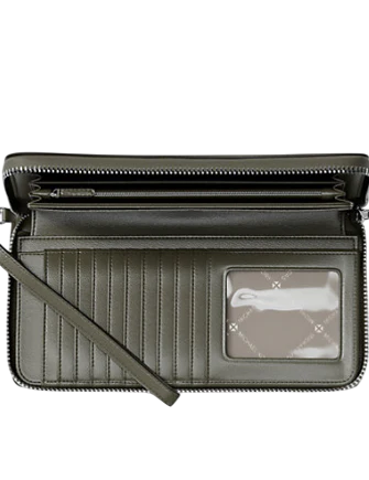 Michael Michael Kors Large Pebbled Leather Continental Wallet Olive