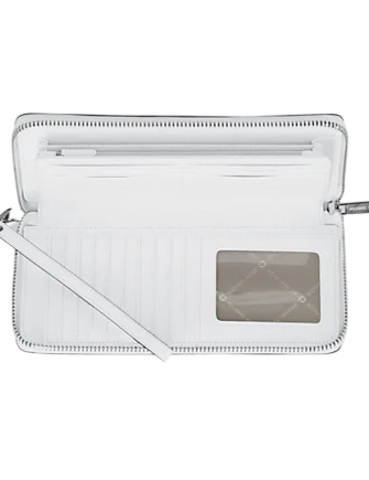 Michael Michael Kors Large Pebbled Leather Continental Wallet Optic White