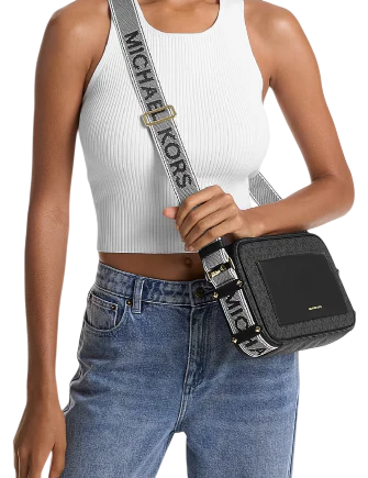 Michael Michael Kors Maeve Large Signature Logo Crossbody Bag Black