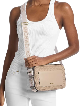 Michael Michael Kors Maeve Large Signature Logo Crossbody Bag Khaki