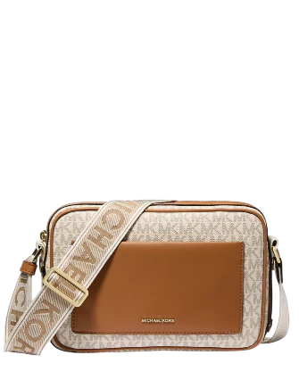 Michael Michael Kors Maeve Large Signature Logo Crossbody Bag Vanilla Acorn