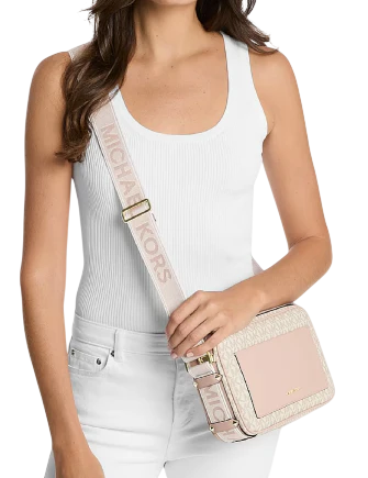 Michael Michael Kors Maeve Large Signature Logo Crossbody Bag Vanilla Soft Pink