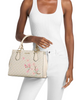 Michael Michael Kors Marilyn Medium Embellished Signature Logo Satchel Light Cream