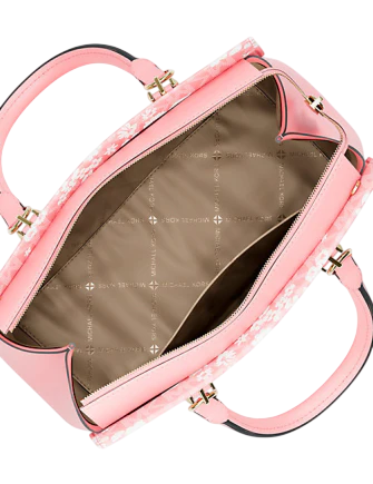 Michael Michael Kors Marilyn Medium Printed Signature Logo Satchel Carnation