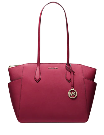 Michael Michael Kors Marilyn Medium Saffiano Leather Tote Bag Cherry