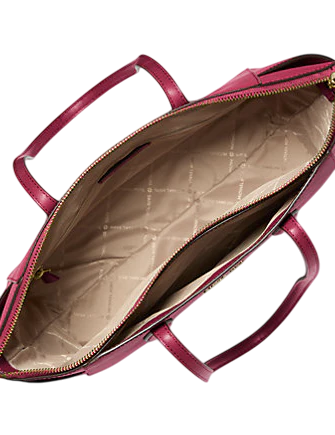 Michael Michael Kors Marilyn Medium Saffiano Leather Tote Bag Cherry