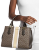 Michael Michael Kors Marilyn Medium Signature Logo Stripe Satchel Brown