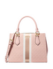 Michael Michael Kors Marilyn Medium Signature Logo Stripe Satchel Powder Blush