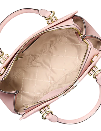 Michael Michael Kors Marilyn Medium Signature Logo Stripe Satchel Powder Blush