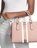 Michael Michael Kors Marilyn Medium Signature Logo Stripe Satchel Powder Blush