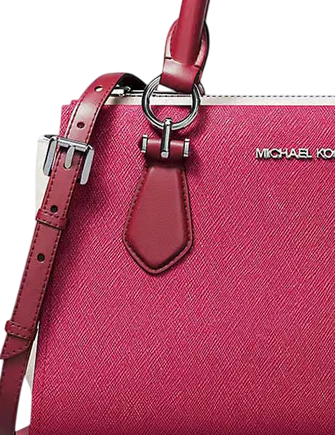 Michael Michael Kors Marilyn Small Color-Block Saffiano Leather Messenger Bag Dark Raspberry