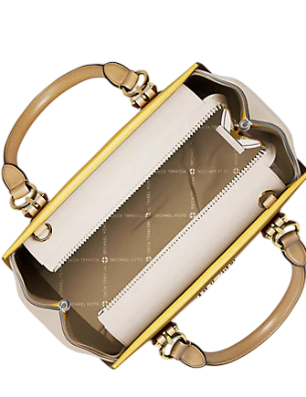 Michael Michael Kors Marilyn Small Color-Block Saffiano Leather Messenger Bag Honey