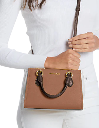 Michael Michael Kors Marilyn Small Color-Block Saffiano Leather Messenger Bag Luggage 