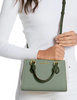Michael Michael Kors Marilyn Small Color-Block Saffiano Leather Messenger Bag Moss