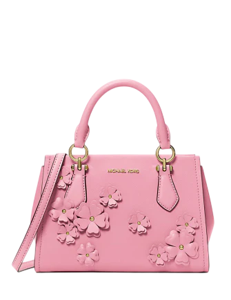 Michael Michael Kors Marilyn Small Floral Embellished Satchel Carnation