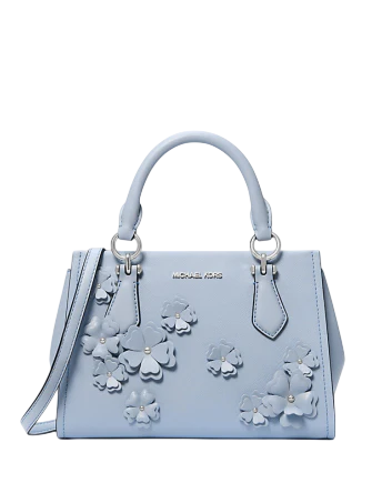 Michael Michael Kors Marilyn Small Floral Embellished Satchel Pale Ocean