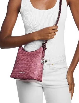 Michael Michael Kors Maya Small Signature Logo Crossbody Bag Maroon