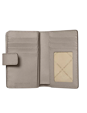 Michael Michael Kors Medium Saffiano Leather Wallet Pearl Grey