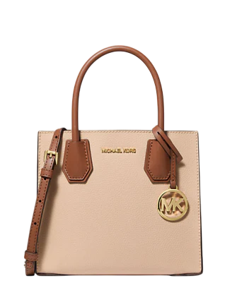 Michael Michael Kors Mercer Medium Two-Tone Pebbled Leather Crossbody Bag
