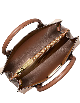 Michael Michael Kors Mercer Medium Two-Tone Pebbled Leather Crossbody Bag Luggage