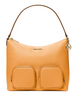 Michael Michael Kors Merritt Large Pebbled Leather Cargo Shoulder Bag Radiant Orange
