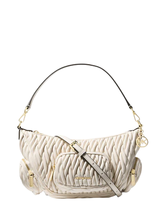 Michael Michael Kors Merritt Matelasse Convertible Crossbody Bag Light Cream