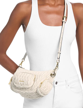 Michael Michael Kors Merritt Matelasse Convertible Crossbody Bag Light Cream