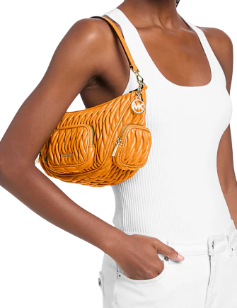 Michael Michael Kors Merritt Matelasse Convertible Crossbody Bag Radiant Orange