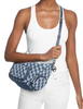 Michael Michael Kors Merritt Medium Patchwork Denim Convertible Shoulder Bag Washed Denim 