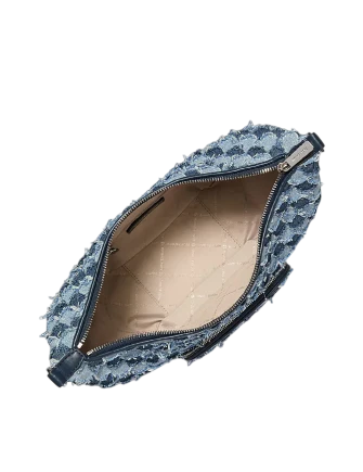 Michael Michael Kors Merritt Medium Patchwork Denim Convertible Shoulder Bag Washed Denim 