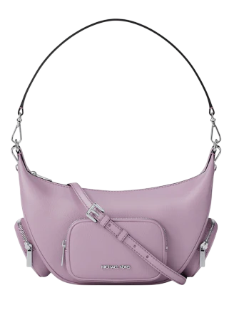 Michael Michael Kors Merritt Medium Pebbled Leather Convertible Shoulder Bag Light Quartz