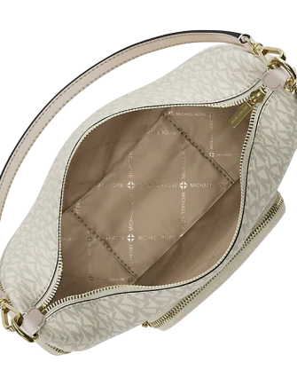 Michael Michael Kors Merritt Medium Signature Logo Convertible Shoulder Bag Light Cream 