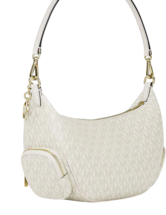 Michael Michael Kors Merritt Medium Signature Logo Convertible Shoulder Bag Light Cream 