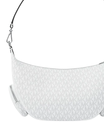 Michael Michael Kors Merritt Medium Signature Logo Convertible Shoulder Bag Optic White