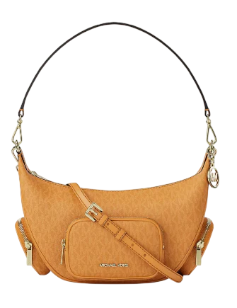 Michael Michael Kors Merritt Medium Signature Logo Convertible Shoulder Bag Radiant Orange