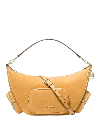 Michael Michael Kors Merritt Medium Suede Convertible Shoulder Bag Honeywheat